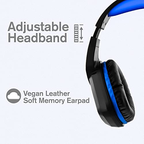 Image of Nyko NP4-4500 Wired Headset for PlayStation 4 - Lightweight Headphones w /Adjustable Microphone - Compatible w / PS5, PS4, Xbox One, Xbox X /S, and Nintendo Switch - PS4 Accessories (Black /Blue)
