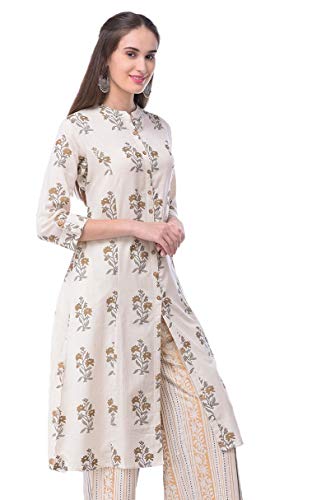 Image of Pistaa's Women's Cotton Relaxed Fit A Line Kurta