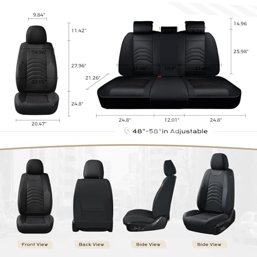 Image of Coverado Car Seat Covers Front Seats, 2-Pack Black Seat Covers for Cars, Waterproof Leather Car Seat Covers for Cars, Car Seat Protector Car Seat Cushion Universal Fit for Most Cars Trucks SUV