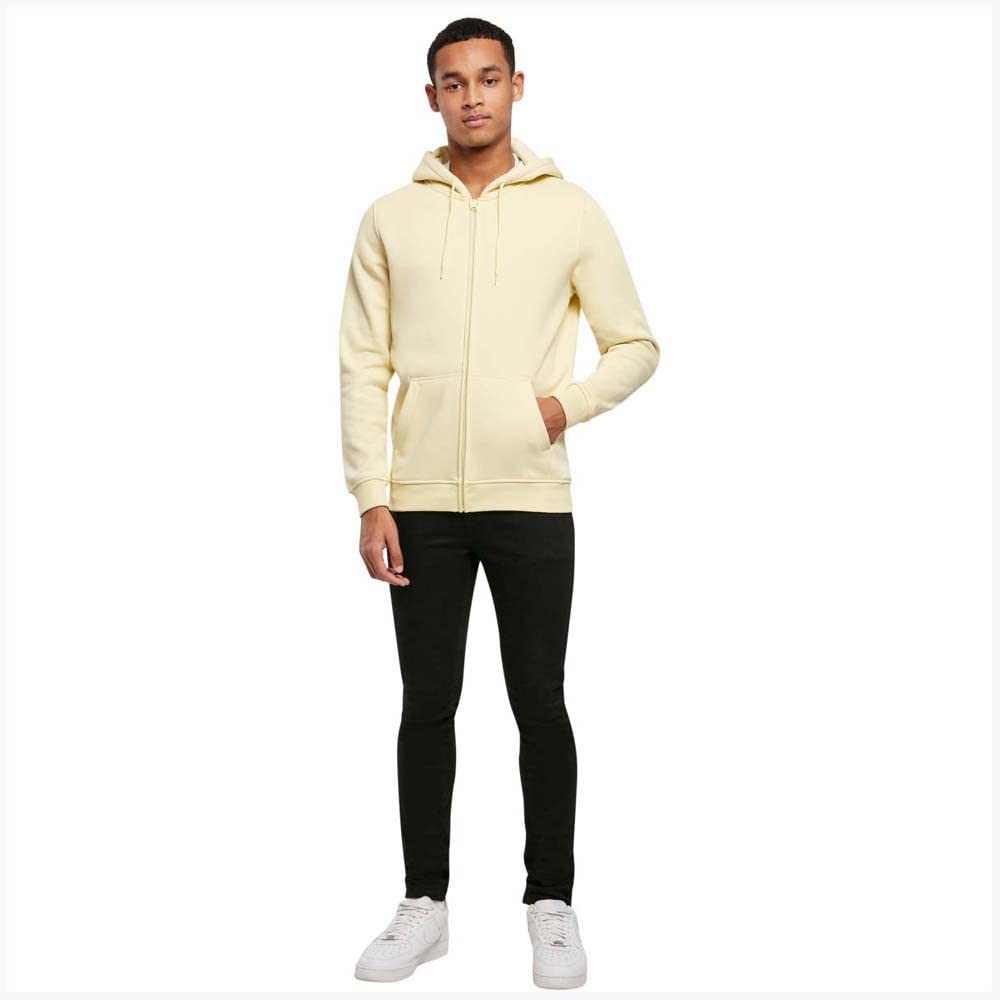 Build Your Brand Męska bluza z kapturem Heavy Zip Hoody, miękka żółta, XL