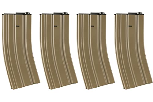 Lancer Tactical 120 Round Mid-Cap G2 Metal 6Mm M4 / M16 Aeg Airsoft Magazine Clip (Tan, 4) #TOP1