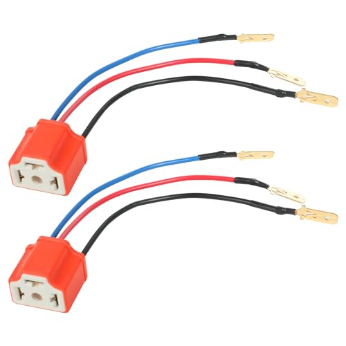 Vargtr KMTST001 2Pcs Wiring Harness Plug,H4 9003 Hb2 Heavy Duty Ceramic Wiring Harness Sockets,Car Accessories Car H4/9003 Female Ceramic Headlamp,Female Connector For Truck Boat Headlights Or Fog Lights cover