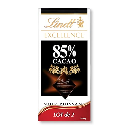 Lindt - Lot de 2 Tablettes EXCELLENCE Noir 85% Cacao - Chocolat Noir, 2x100g