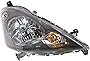 Evan-Fischer Headlight Assembly Compatible with 2009-2013 Honda Fit Halogen Dark Gray Interior Base/DX/LX Models Passenger Side