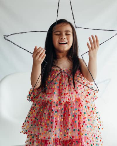 Fepege Toddler Baby Girl Tulle Tutu Dress Sleeveless Dots Print Layered Princess Birthday Party Cake Dresses (Pink, 3-4 Years) #TOP1