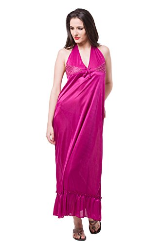 Image of Fasense Women's Satin Maxi Casual Regular Nightgown