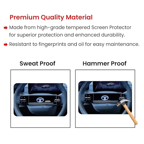 Image of STEERING Screen Guard For TATA NEXON HARRIER SAFARI PUNCH.EV NEXON.EV & CURVV | Anti Scratch | Water Resistant || Car Digital Display Protector Accessories [Not Tempered Glass]