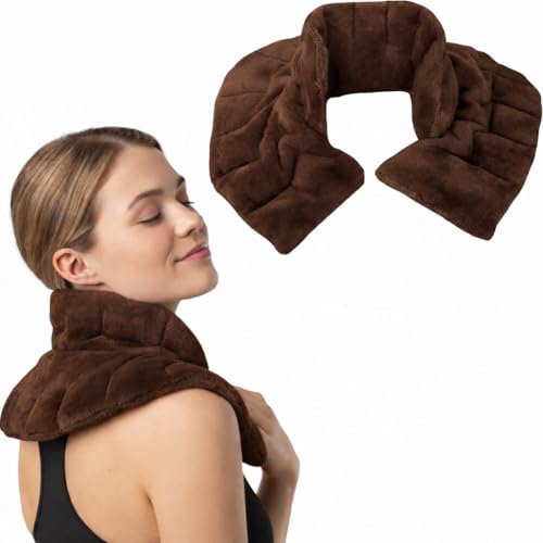 Herbal Concepts Neck and Shoulder Wrap, Hot & Cold Therapy, Microwaveable Shoulder Heating Pad, Aromatherapy Heat Wrap (Chocolate)