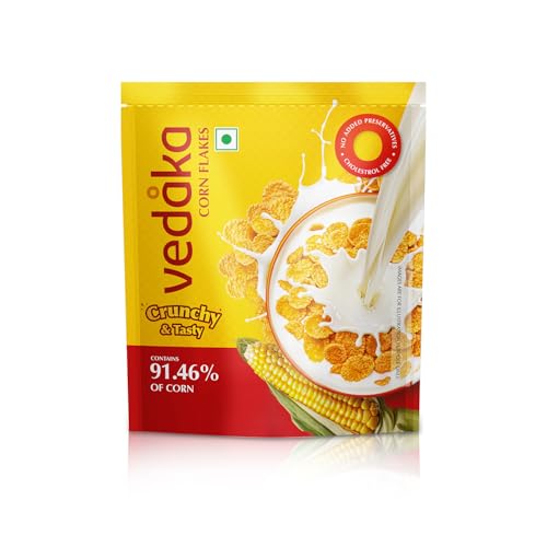 Image of Amazon Brand - Vedaka Corn Flakes | 875 G | Contains 91.46% of Corn | Crispy | Classic Breakfast Favorite | No Added Preservatives
