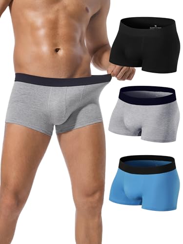 Men's Trunk Underwear Classic Cotton Stretchy Briefs Pack with Comfortable Waistband 3 Pack