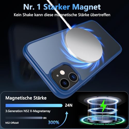 Coque iPhone 11 robuste fine transparente antichoc magnétique bleu - 5