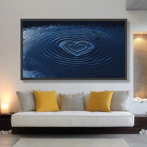 Tableau vagues bleues abstraites décoration murale moderne 70x110 - 2