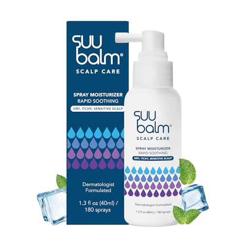 Suu Balm Dry Scalp Treatment, Rapid Itch Relief Anti-Dandruff Scalp Spray Moisturizer, Cooling Itchy Scalp Treatment for Flaky Sensitive & Psoriasis, Cooling Menthol & 5 Ceramides, 1.35 fl oz