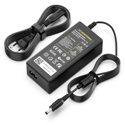 Etssembo 24V 3A 72W Adaptador Cable Alimentación Compatible con Impresora 3D,Tira de luz LED,Volante de carreras Logitech,Escáner FUJITSU,Monitores LCD,Router Cisco, Enchufe Adaptador Cargador Europeo