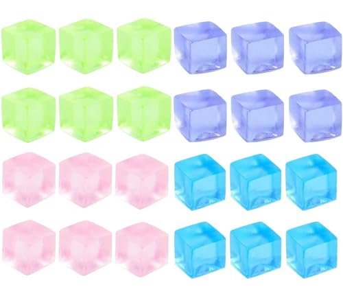 24Pcs Stress Balls Fidget Toys Adults, Ice Cube Squeeze Toys - Square Squeeze Ball Sensory Toys, Squeeze Toys - Small, Stress Balls for Adults,...