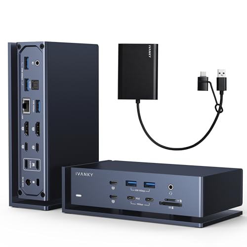 iVANKY FusionDock Max 1 with DisplayLink Adapter, Dual Thunderbolt 4 Chips for six Extended displays for M5/M4/M3/M2/M1 Pro/Max MacBook，Quad 6K@60Hz and Dual 4K@60Hz