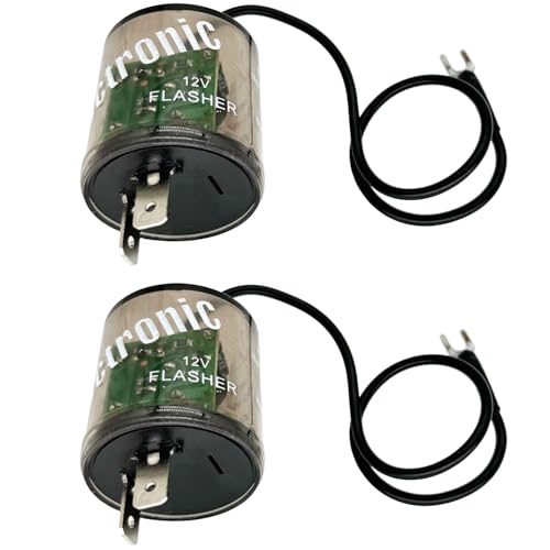 2-pin 12vdc LED Flasher Relays with Ground Wire Pack of 2