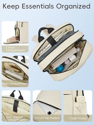 Image of CLUCI Lightweight Travel Backpack Carry on Flight Approved, Puffy Gym Backpack with Shoe Compartment, Personal Item Travel Bag, 15.6 inch Laptop Backpack for Weekender Business
