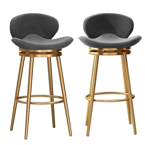 Juego de 2 taburetes de bar de terciopelo