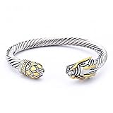 UNY Jewelry Chinese Dragon Rhodium Plated Bracelet Cuff Bangle Vintage Cable Classics Bracelet