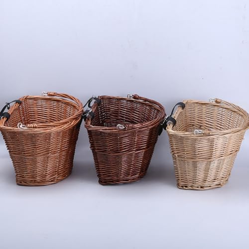 Panier de vélo en osier marron robuste à grande capacité - 6