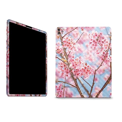Image of MightySkins Carbon Fiber Skin Compatible with Apple iPad Pro 12.9 inch M2 6th Gen (2022) Full Wrap Kit - Cherry On Sky | Protective, Durable Textured Carbon Fiber Finish | Easy to Apply | Made in The USA