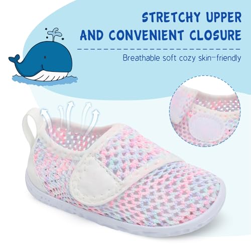 Image of LeIsfIt Toddler Water Shoes Boys Girls Barefoot Aqua Socks Kids Breathable Quick-Dry Swim Shoes for Beach Pool Surf