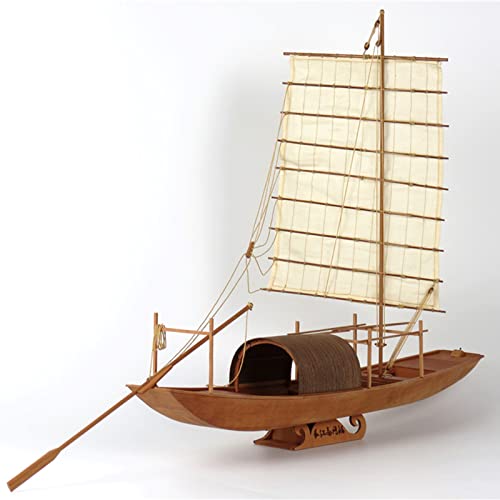 RMRM DIY Schiffsmodell Kit Hölzernes Segelboot-Modell 1:20 Chinesischen Alten Segel Modell DIY Kits Hölzernes Segelboot Miniatur-Modell Heimdekoration, Black Walnut EditionSegelboot Modell Cover