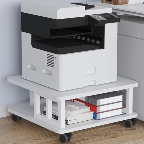 Robusto e durevole: questo supporto per stampante a 2 livelli presenta un livello superiore progettato per ospitare la maggior parte delle stampanti. Realizzato in pannello MDF spesso 15 mm e rinforzato con un tubo in acciaio per una maggiore stabilità