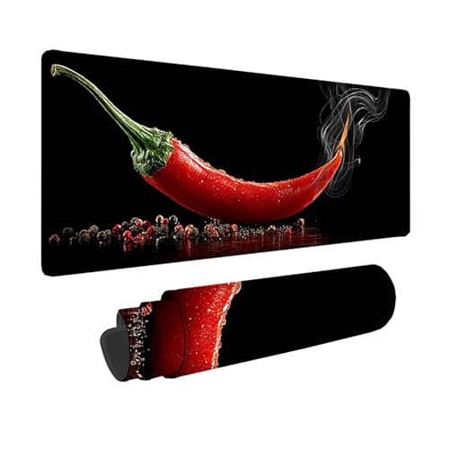 Tapis de Souris XXL Antidérapant Grand Sous-Main Rouge Imperméable Evite Glisse PC