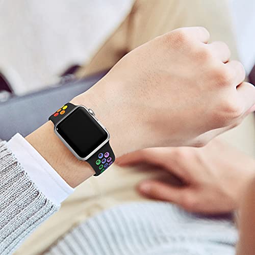 Image of Lerobo Sport Band Compatible with Apple Watch Band Ultra 49mm 45mm 44mm 42mm 41mm 40mm 38mm for Men Women,Soft Silicone Breathable Strap Sport Band for iWatch Ultra 2 SE Series 9 8 7 6 5 4 3 2 1