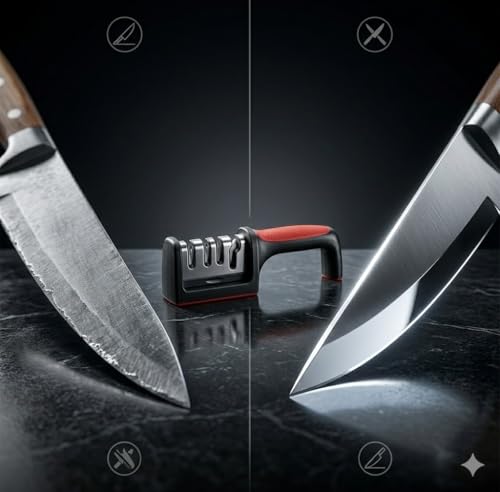 Image of Magnificent Manual Knife Sharpener Tool with 4 Stage Sharpening System | If The Box Does not Matches as in Main Image Please Return the Item, Beacuse its Fake, its D&M FunVerse Printed on All Boxes