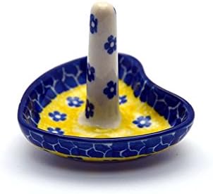 Polish Pottery Gallery Sunburst Ring Holder - Yellow, 3"H x 3 1/4"W