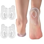 Sibba Achilles Tendonitis Gel Heel Cups, 2 Pairs Orthotic Heel Inserts Pain Relief Heels Pads, Beaded Clear Heels Cups for Shock Absorption, Bone Spur, Plantar Fasciitis
