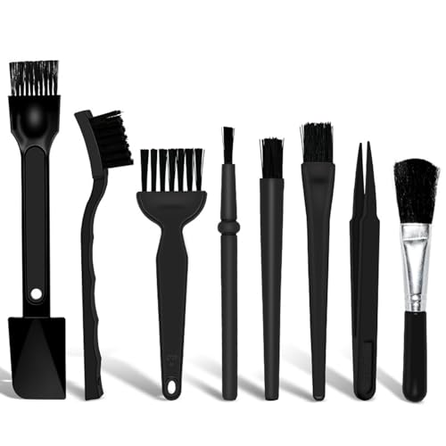 Mini Keyboard Cleaning Brushes Kit - 8 In 1 Anti Static Cleaning Brush Set, Plastic Handle Nylon Dust Brush for Computer,Camera,ESD Tablet & Motherboard ESD Safe Electronics Maintenance Tools