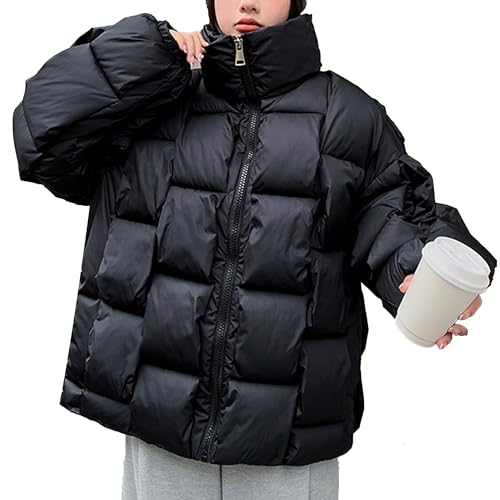 Blouson bouffant chaud pour femme, manteau en duvet décontracté et zippé