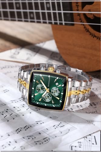 Image of Giordano Multi Function Watch for Men with Square Dial, Stainless Steel Strap and Date Display