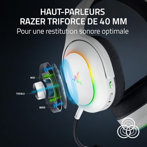 Casque Razer Barracuda X Chroma blanc sans fil avec micro HyperClear détachable