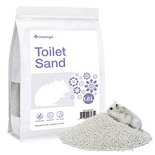 Niteangel Training Litter Potty Sand - Hamster Sand Bath for Syrian Dwarf Hamsters Gerbils Mice Lemming Degus or Other Small-Sized Pets (1.8 L - Purple Label)