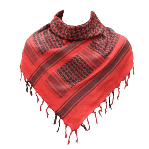 Image of Cotton Shemagh Keffiyeh Scarf - Lightweight Tactical Desert Head Neck Wrap, Sun Protection Outdoor Scarf for Summer Hiking