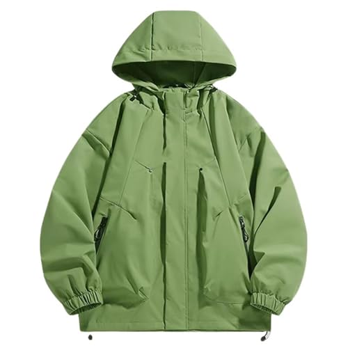 Veste de montagne imperméable homme GUOYUXIAO coupe-vent de randonnée vert