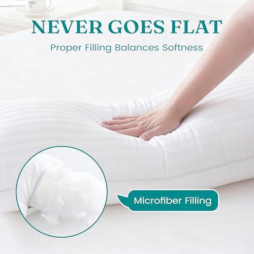 Image of Oubonun 12 x 16 Throw Pillow Inserts, Firm and Fluffy Decorative Pillows for Couch Bed Sofa with Soft Cotton Cover White Cushion with Down Alternative Pack of 2