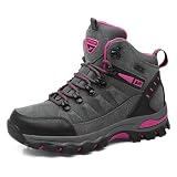 VLOOKST Zapatos de Senderismo Mujer Antideslizantes Escalada Trekking Sneakers Zapatos de Montaña,8019 Gris Rosa,38 EU