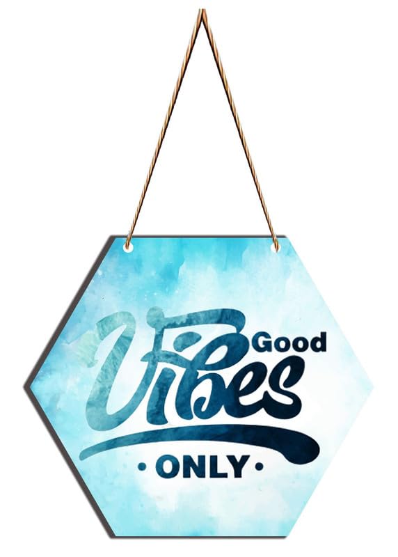 SAF paintings Good Vibes Hexagon uv textured wall Painting SA-WHX-70