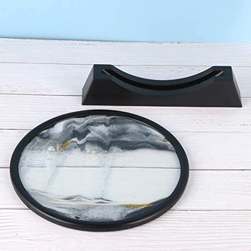 Image of NYRWANA Sand Art, Moving Sand Art,Sand Art Decor Picture Glass Liquid Wall Painting, 3d Deep Sea Sandscape Natural Landscape in Motion Display with Flowing Sand Frame for Home Decor, Diwali Gift Item, (10 inch, Black)