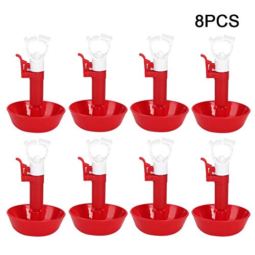 Automatic Poultry Drinking Machine, 8Pcs G1/2In Chicken Drinking Cup Chicken Feeders Poultry Drinker Automatic Poultry Waterer  Nipple Chicken Universal Drinking Cup