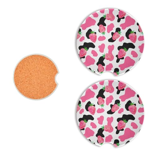 Posavasos cerámicos absorbentes para auto 2.56 in, pack 2 miniatura 1