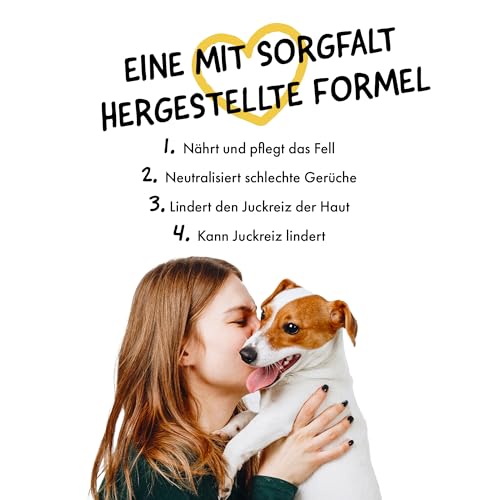 Belly® Hundeparfüm – Duftspray für Hunde & Welpen –250ml– Parfüm für Hunde mit Vanille & Orange – Spray gegen Geruch – pH-neutral – Fellpflege & Hundepflege