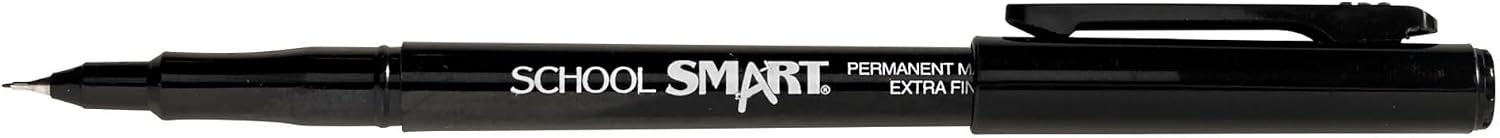 School Smart Permanent Marker, Black, 8-1/2 x 11 in - 15 lb, Pack of 12
