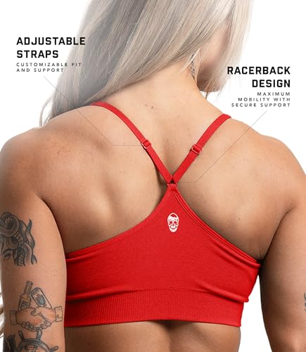 Image of Gymreapers Seamless Sports Bra for Women - Wireless Compression Padded Supportive Bras for Gym, Yoga, & Fitness